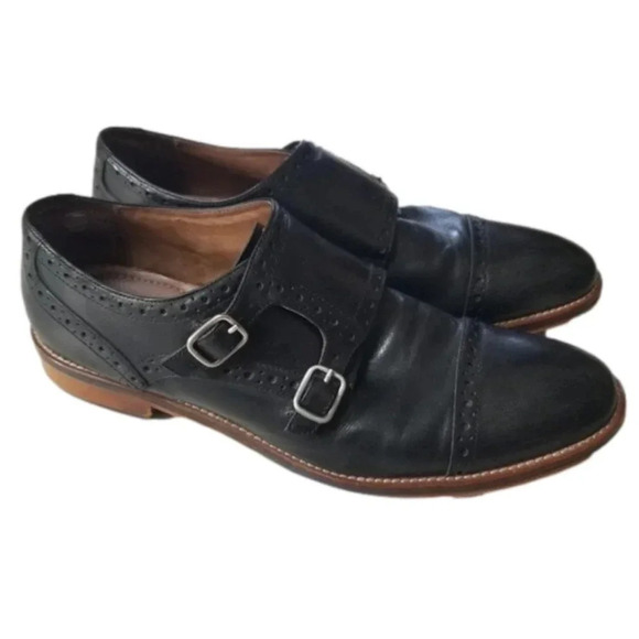 Johnston & Murphy Conard Double  Monk Strap Black Oxford Dress Shoes 10.5 - Picture 2 of 16